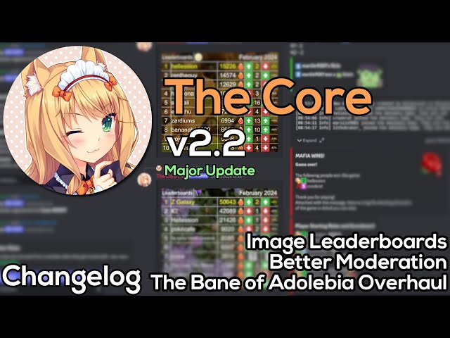 Image Leaderboards, Better Moderation and Adolebia Overhaul - The Core Discord Bot v2.2 Changelog