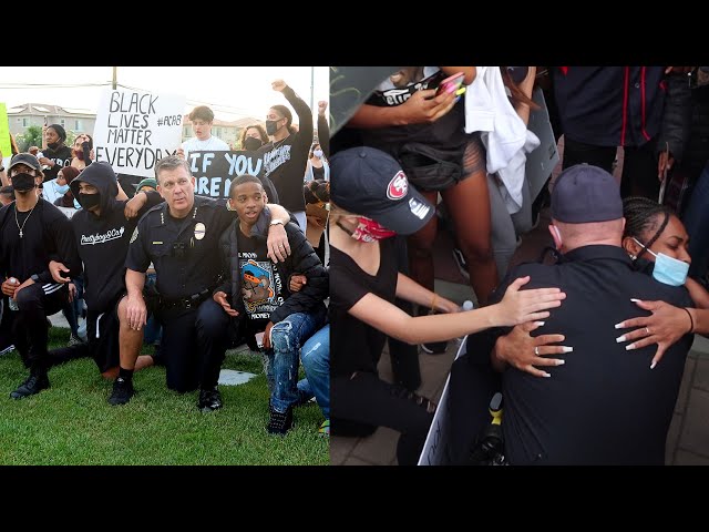 Brentwood and Oakley Police Chiefs Take a Knee With Protesters