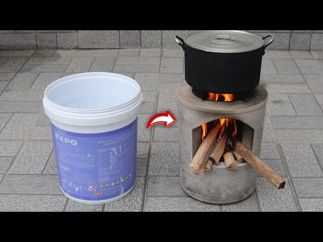 How to cast a stove with cement and paint cans is both simple and inexpensive