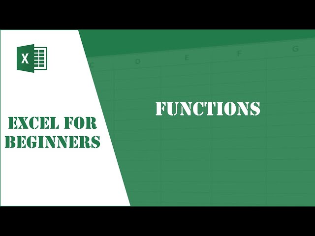 Excel Tutorial 10 - Functions