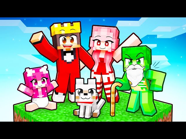 Playing as a FAMILY on ONE BLOCK in Minecraft!