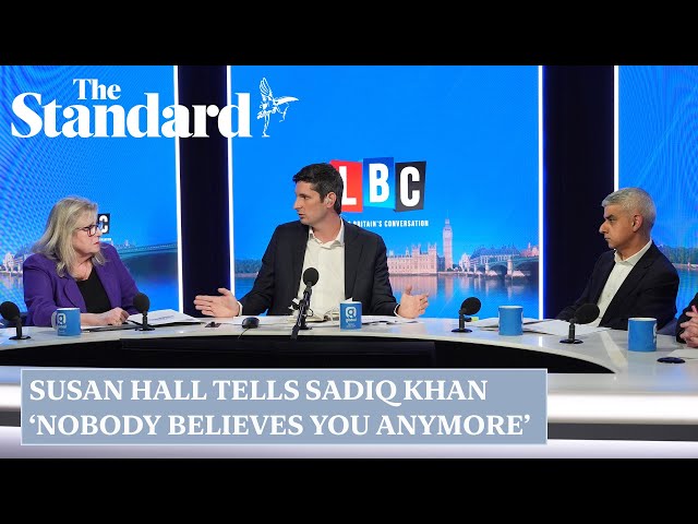 Susan Hall tells Sadiq Khan ‘nobody believes you anymore’ in mayoral debate as they exchange blows