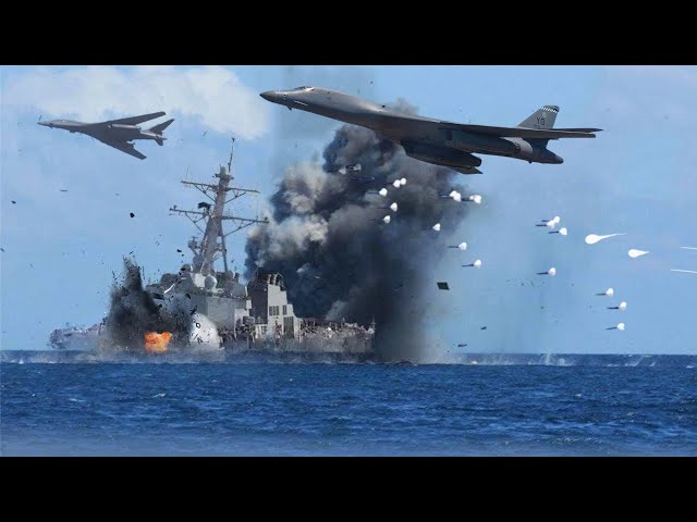 Iran Shocked! U.S. B-1 Bomber Squadron Attacking Rebel Ships in the Red Sea