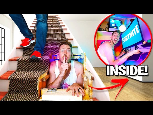 Hidden Entrance INSIDE Stairs To DREAM Gaming Room!