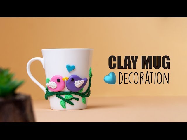 Polymer Clay Mug Decoration | Polymer Clay DIY | Desk Decor