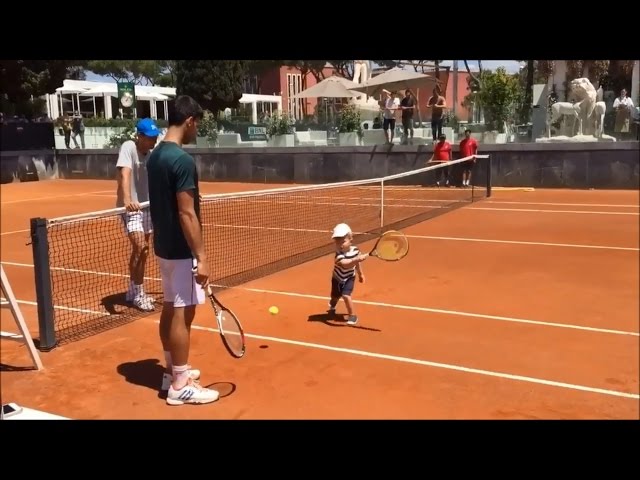 Novak Djokovic - Playing Tennis with His Son Stefan Rome 2017