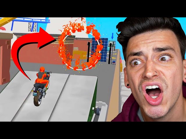 Jumping My Motorcycle THROUGH A FIRE HOOP! (Obstacle Race: Destroying Simulator)