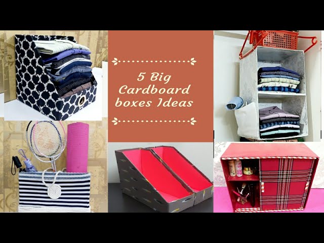 5 BIG CARDBOARD BOX IDEAS THAT ARE EASY AND USEFUL/ 5 CARDBOARD BOX CRAFT IDEAS /BEST OUT OF WASTE