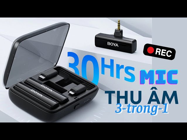 Mic thu âm không dây Boya Link 3-in-1 cổng USB-C, Lightning và TRS 3,5 mm