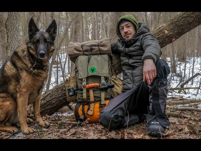 Bushcraft Gear For a Winter Overnight Camp With my Dog