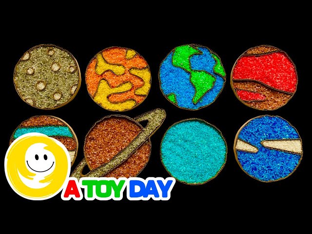 DIY Planets Activity with Colored Rice | How to make Sensory Game for kids to Learn Planets Order
