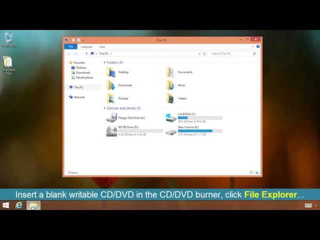 How To Burn a CD or DVD on Windows 8