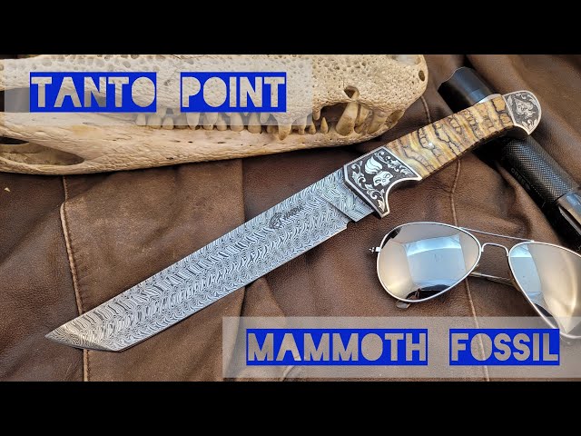 Tanto Point Knife With Mammoth Fossil Handle