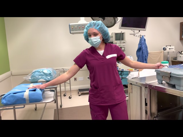 First going in the OR, spreading and opening surgical pack, instruments, and supplies (part 1 of 2)