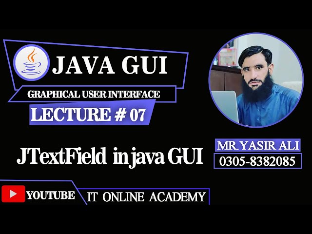 7) java Swing JTextField in Java GUI in Pashto/ Urdu || JTextField