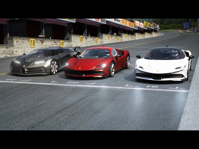 Bugatti Centodieci vs Ferrari SF90 Stradale at Old Spa