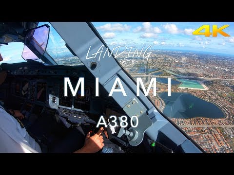 MIAMI | A380 LANDING 4K