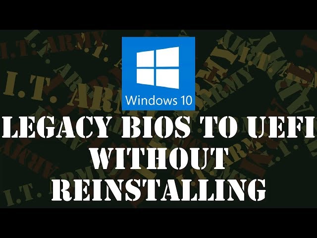 Convert Windows from Legacy BIOS to UEFI and partition MBR to GPT without data loss