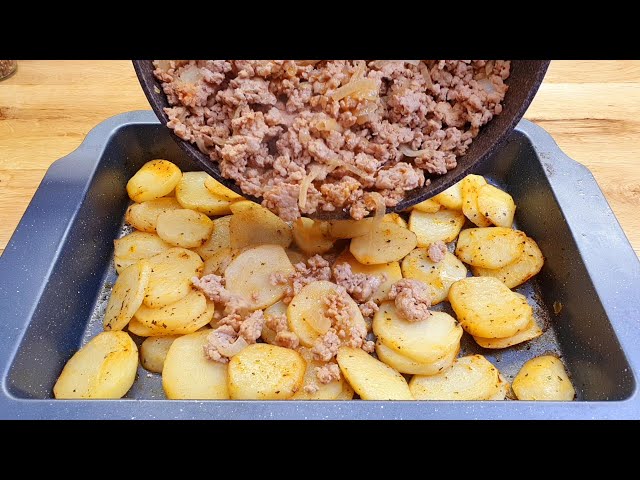 simple and quick recipe, potatoes with minced meat, please the whole family # 201