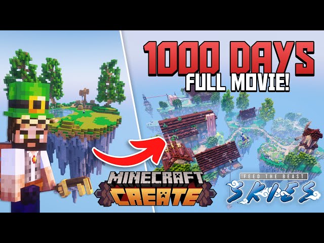 1000 days FULL MOVIE | Modded Minecraft Skyblock let's play!
