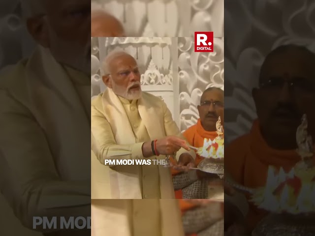 PM Modi Performs Maha Aarti As Ram Mandir Pran Pratishtha Concludes