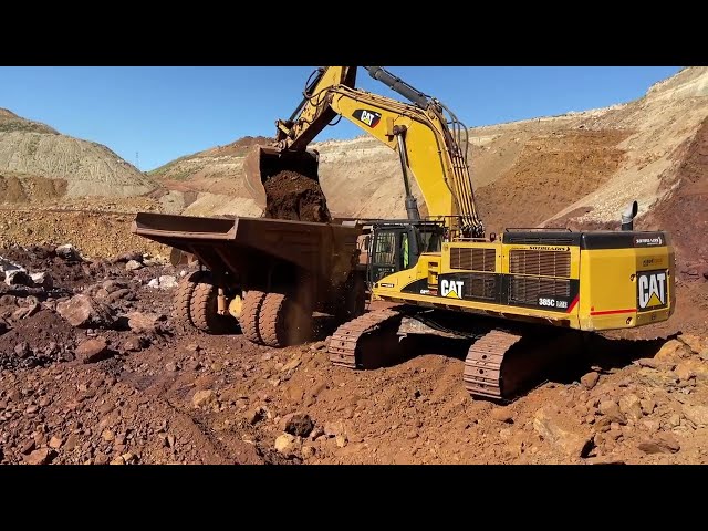 Caterpillar Excavator, Terex & Volvo Wheel Loader Team On Mine - Sotiriadis Mining Works