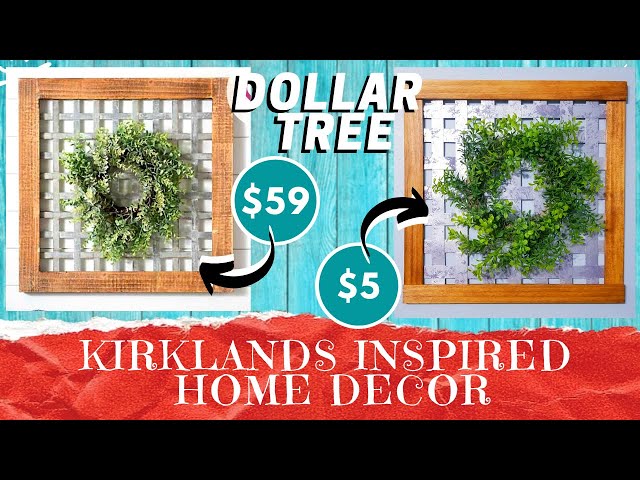 DIY DOLLAR TREE High End Dupe | KIRKLAND's Wood Frame Wreath Home Decor | Look For Less | Metal Look
