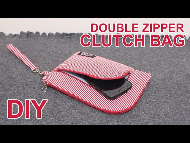 DIY Mobile clutch bag | 둥근 지퍼형 핸드폰 클러치 | How to sew curved zipper | Mobile pouch making #sewingtimes