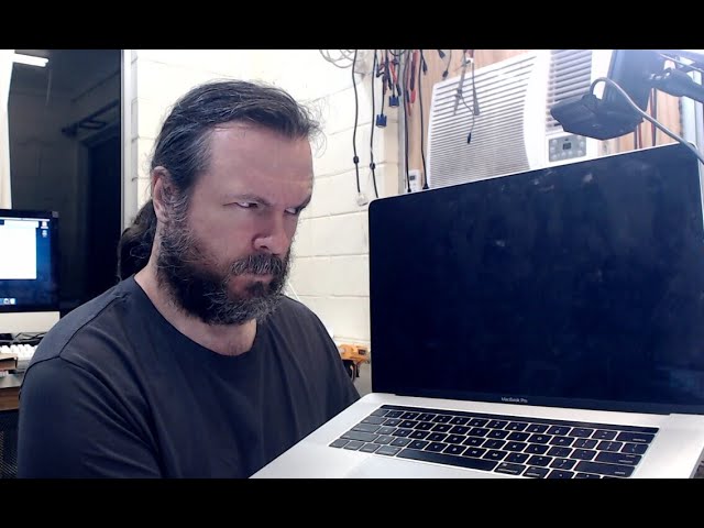 Scary hairy cranky man finds staring at MacBooks doesn't fix them. #322 A1707 no display. [no sushi]