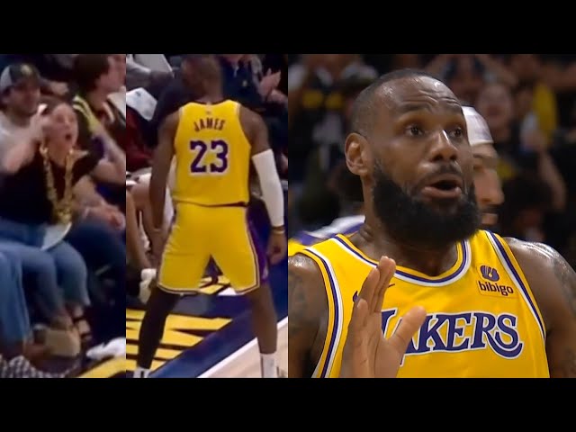 LeBron James scares courtside fan for calling him a crybaby then mocks her 😂