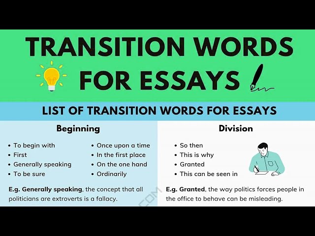 100+ Important Transition Words for Essays in English (to Make Your Writing More Coherent)