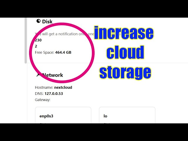 How to increase storage in Nextcloud