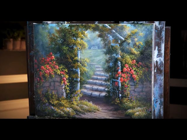 Garden Steps - Landscape Art Painting