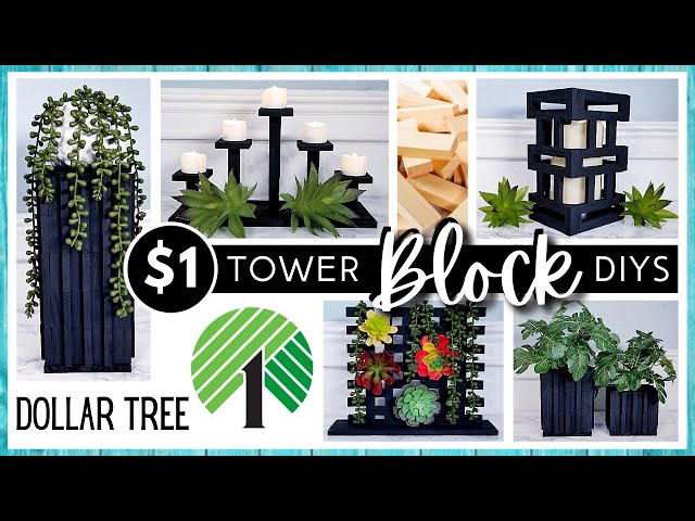 *NEW* DOLLAR TREE DIY using TUMBLING TOWER BLOCKS | Modern Boho Home Decor DIYs |  Jenga Block DIYs