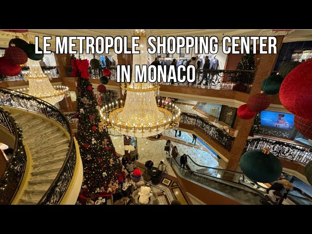 Inside Le Metropole Shopping Center in Monaco Christmas Season 2023 - 4KHD