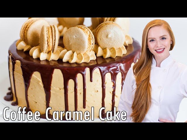 Coffee Caramel Cake with Coffee Macarons & Chocolate Ganache - AMAZING!!!