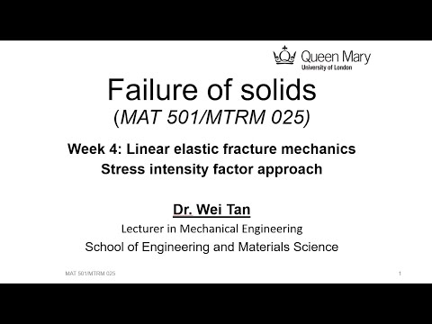 Week 4: Linear elastic fracture mechanics