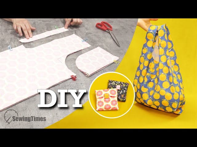 Bag in a Pocket🔖 DIY Reusable Shopping Bag with Built-In Pocket Tutorial