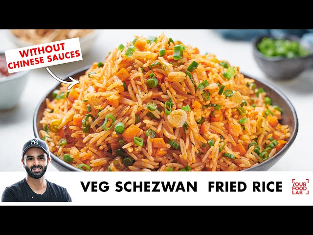 Veg Schezwan Fried Rice without Chinese sauces | Perfect Rice Boiling Tips | Chef Sanjyot Keer