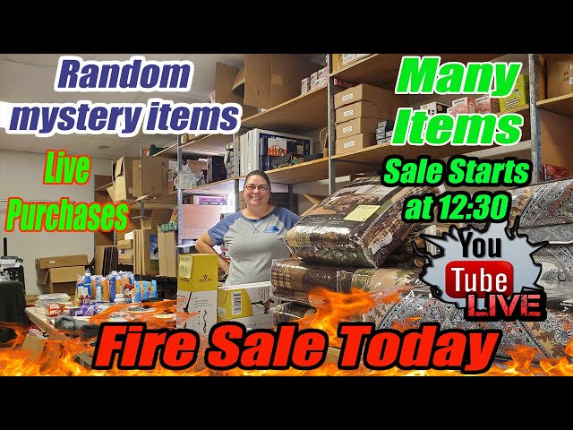 Fire Sale Today Starting at 12:30 Central time - We sell direct to you - Mystery items