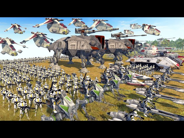 Full-Scale CLONE ARMY Invasion of MANDALORE! - Men of War: Star Wars Mod