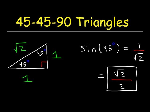 45-45-90 Triangles, Special Right Triangle Trigonometry