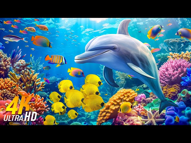Ocean 4K - Sea Animals for Relaxation, Beautiful Coral Reef Fish in Aquarium - 4K Video Ultra HD #16