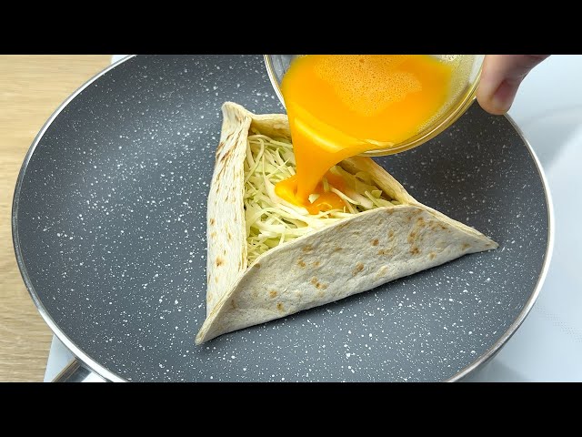 This tortilla is delicious! No oil, no oven! Simple and tasty breakfast # 110