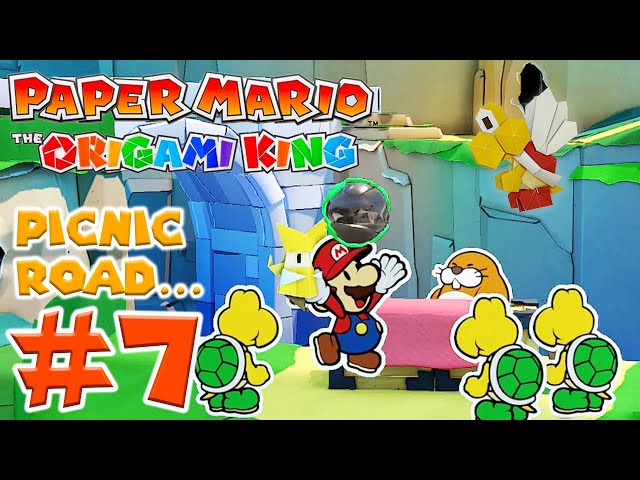 Paper Mario: The Origami King - Picnic Road... Green Shell Stone - Gameplay Walkthrough Part 7