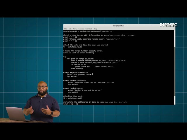 Write a port scanner in Python in 5 minutes | Free Cyber Work Applied series