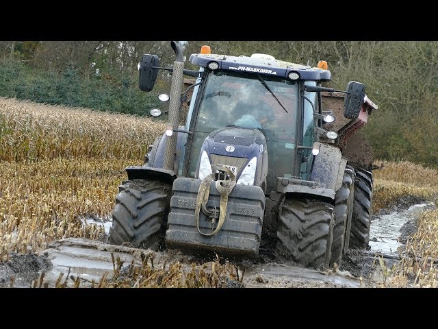 New Holland T7.270 Going For a Swim Whilst Working Hard in The Field | Häckseln | DK Agri