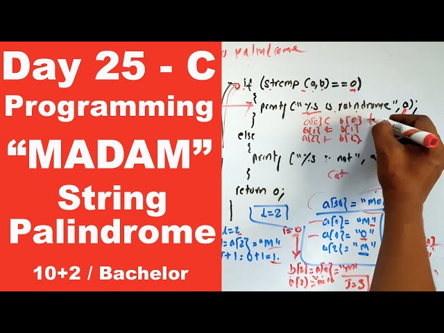 Reverse and String Palindrome in C || Day 25 || Readersnepal