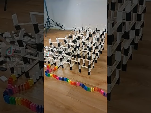 Huge Stick Cube In Slo-Mo #domino #shorts #satisfying
