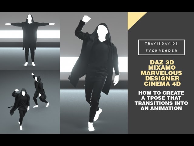Daz, Mixamo, Marvelous Designer, Cinema 4D - Create A T-Pose That Transitions Into An Animation